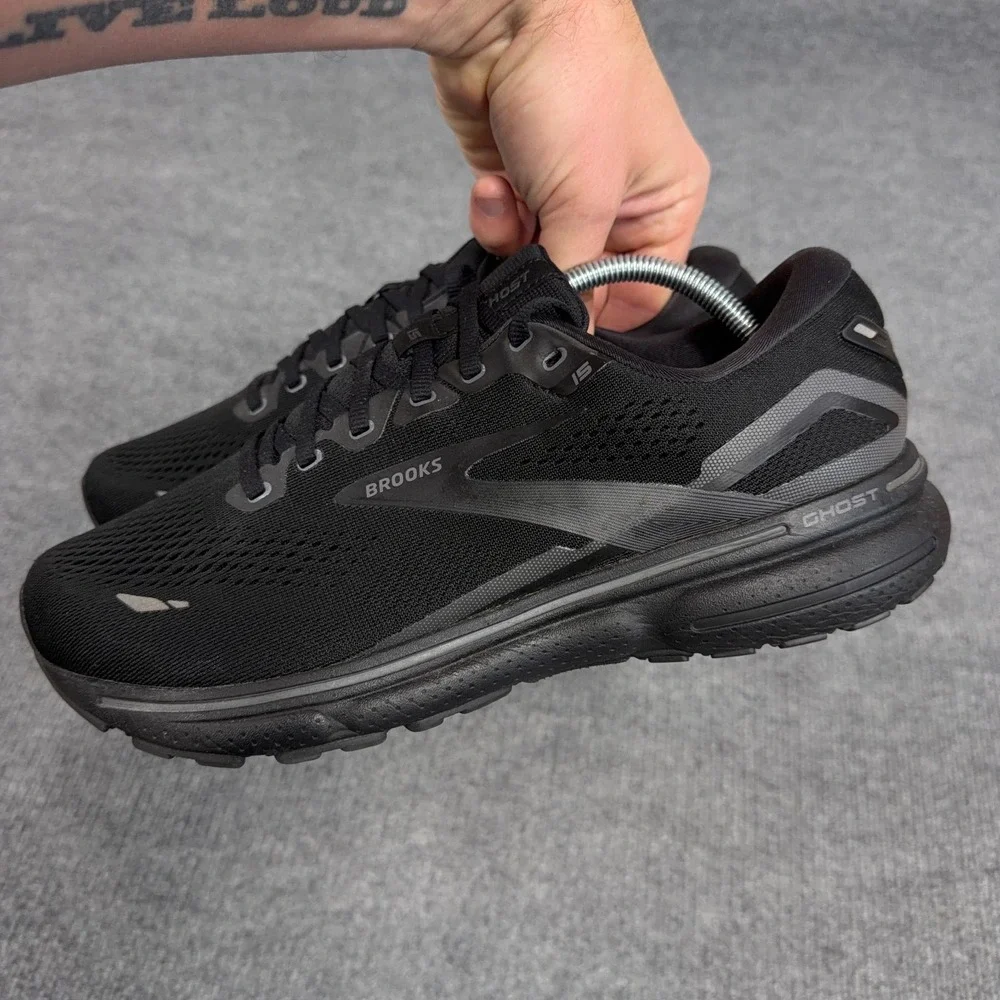 Brooks Ghost 15 Men's Size 9.5 Extra Wide (4E) Running Shoes Triple Black
